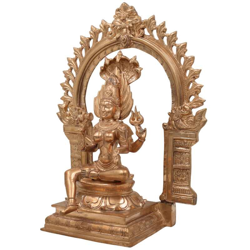 Handcrafted Bronze Mariamman Idol – Panchaloha Karumari Amman | Muthu Mariamman | Samayapuram Grama Devata Statue for Pooja & Temple Decor
