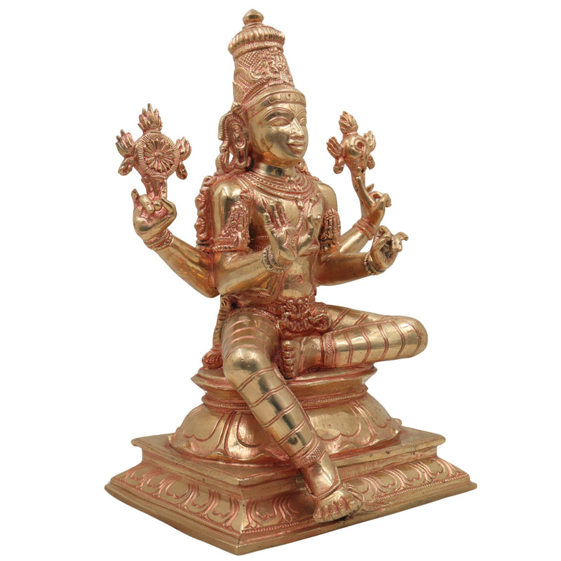 Handcrafted Panchaloha Vishnu Idol – Bronze Narayana, Hari, Govinda, Venkateswara, Padmanabha Murti for Temple & Home Décor,Gold,13inch,1pice