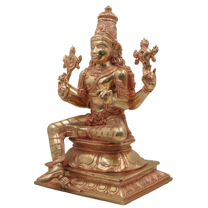 Handcrafted Panchaloha Vishnu Idol – Bronze Narayana, Hari, Govinda, Venkateswara, Padmanabha Murti for Temple & Home Décor,Gold,13inch,1pice