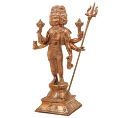 Handcrafted Panchaloha Bronze Dattatreya Idol | Trimurti Datta, Gurudev Datta, Avadhuta Datta Chola Art Sculpture for Home Temple & Pooja, Gold,13inch,1pice