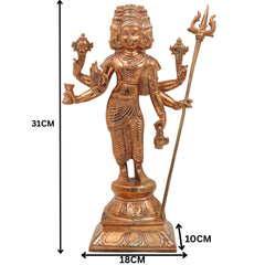 Handcrafted Panchaloha Bronze Dattatreya Idol | Trimurti Datta, Gurudev Datta, Avadhuta Datta Chola Art Sculpture for Home Temple & Pooja, Gold,13inch,1pice