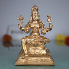 Handmade Panchaloha Bronze Shiva Idol – Mahadev Murti in Traditional Chola Art, Perfect for Home & Temple Decor, Home Decor,Gold,7Inch,1pice