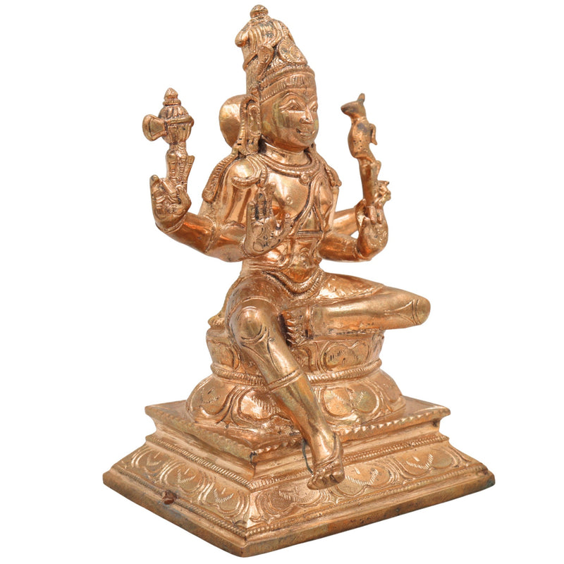 Handmade Panchaloha Bronze Shiva Idol – Mahadev Murti in Traditional Chola Art, Perfect for Home & Temple Decor, Home Decor,Gold,7Inch,1pice