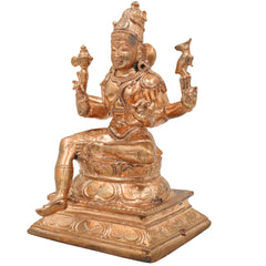 Handmade Panchaloha Bronze Shiva Idol – Mahadev Murti in Traditional Chola Art, Perfect for Home & Temple Decor, Home Decor,Gold,7Inch,1pice