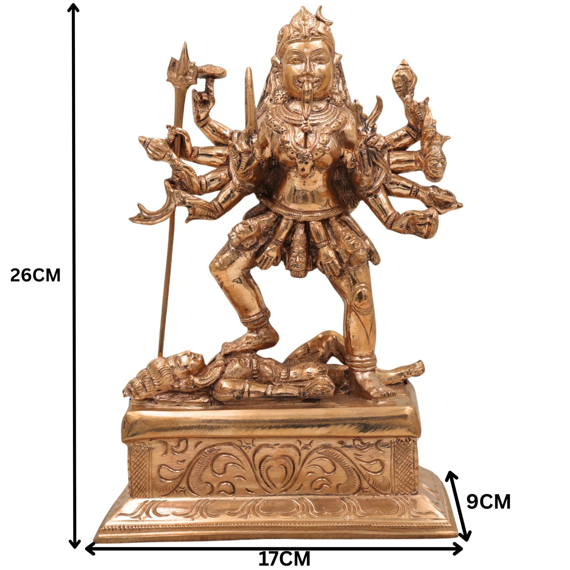 Handcrafted Bronze Mahakali Idol | Panchaloha Kalika Devi Murti | South Indian Chola Art Kali Maa Statue for Home Temple & Puja
