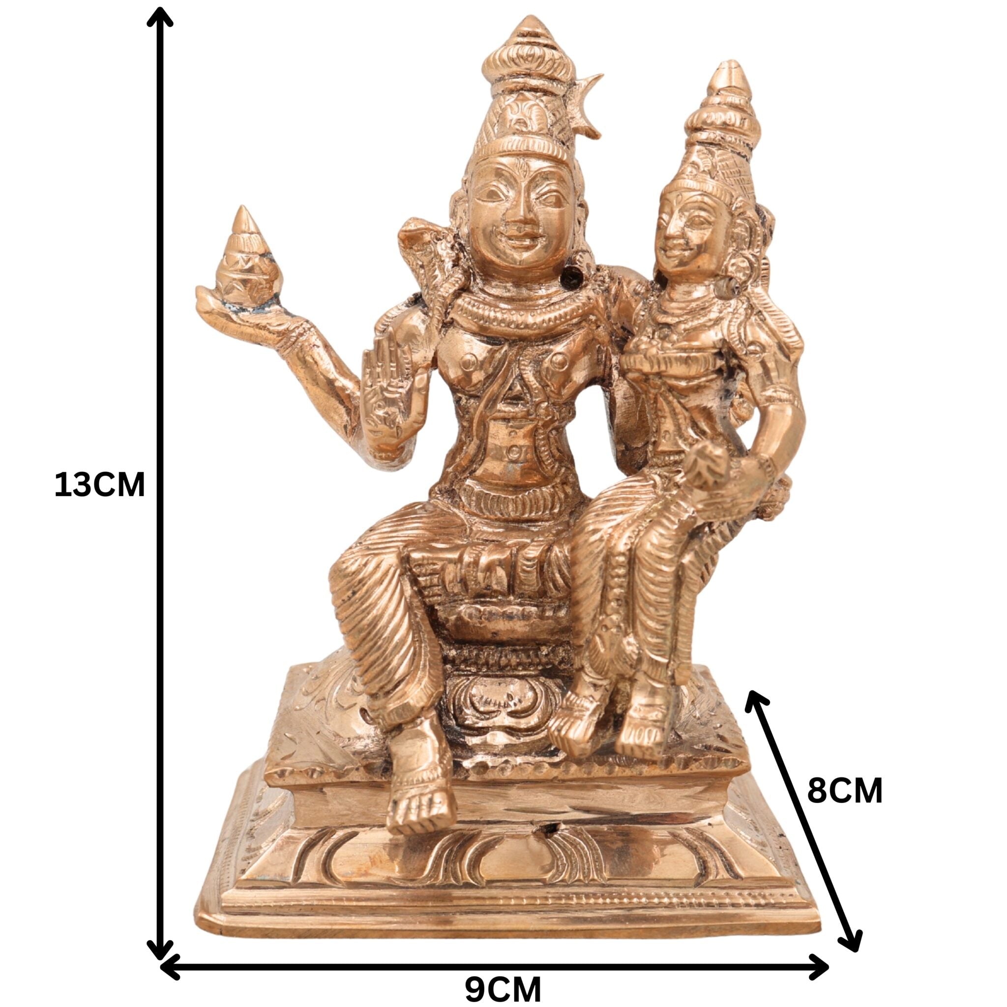 Bronze Swarna Bhairava Idol, Lord Shiva with Parvati | Panchaloha Swarna Bhairav Sculpture