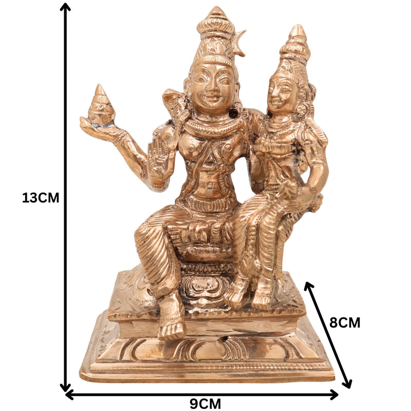 Bronze Swarna Bhairava Idol, Lord Shiva with Parvati | Panchaloha Swarna Bhairav Sculpture
