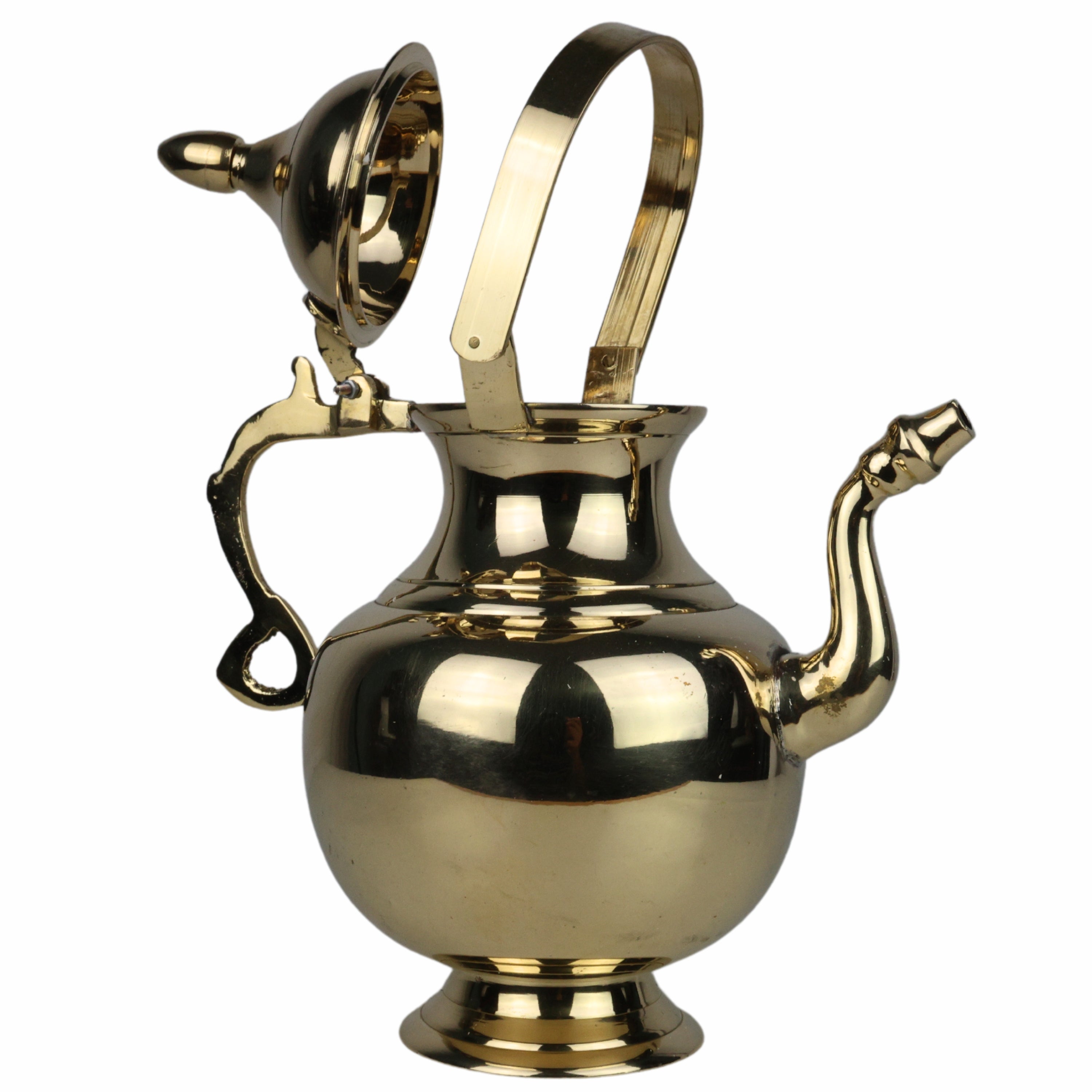 Bhunes Brass Water Loota, Kamandal, Kalash, Jal Lota, Pooja Cambu, Lotiya, Stoup, Religious Kalash, Gangajali, Pooja Water Vessel, Gold, 10.5 Inch, 1 Piece