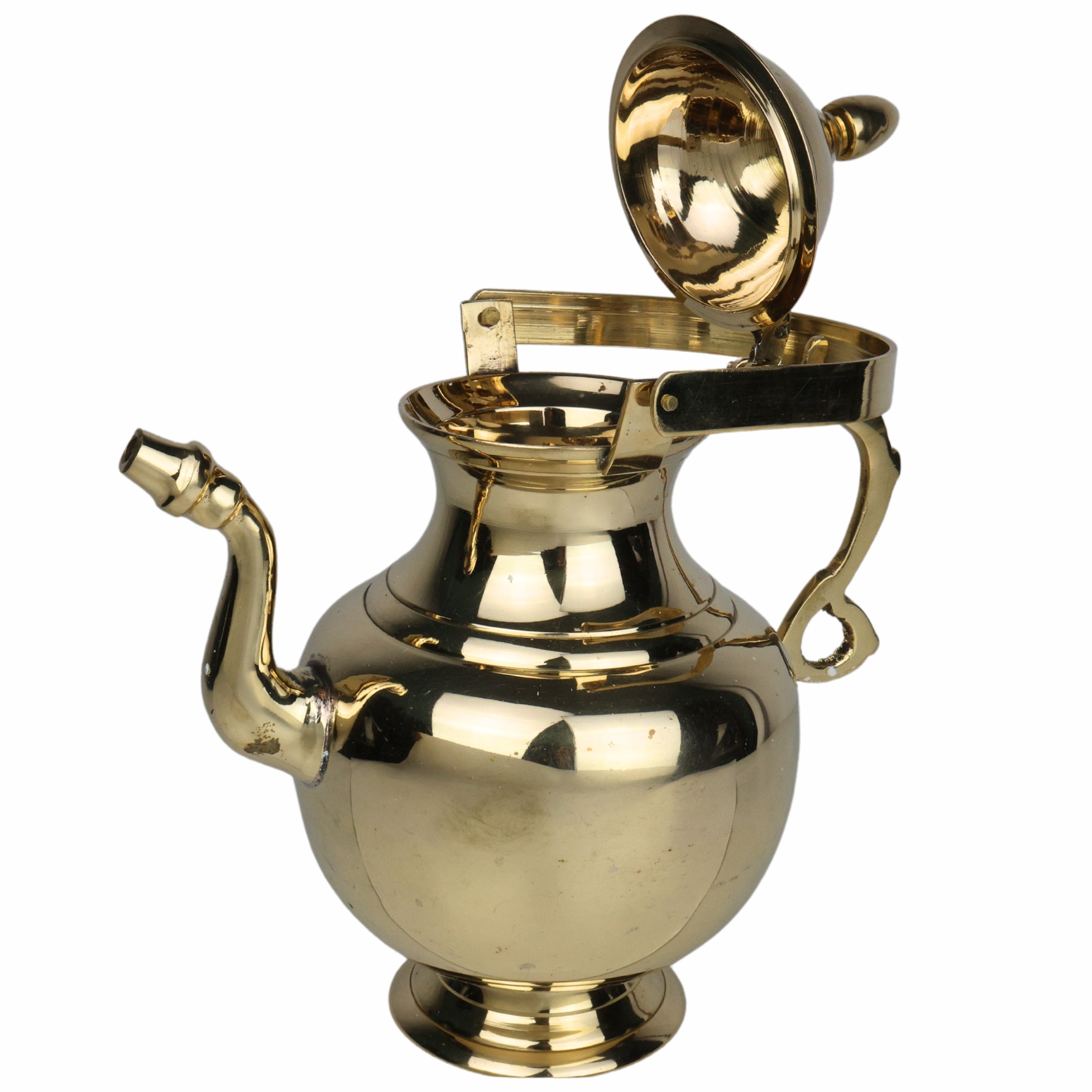 Bhunes Brass Water Loota, Kamandal, Kalash, Jal Lota, Pooja Cambu, Lotiya, Stoup, Religious Kalash, Gangajali, Pooja Water Vessel, Gold, 10.5 Inch, 1 Piece