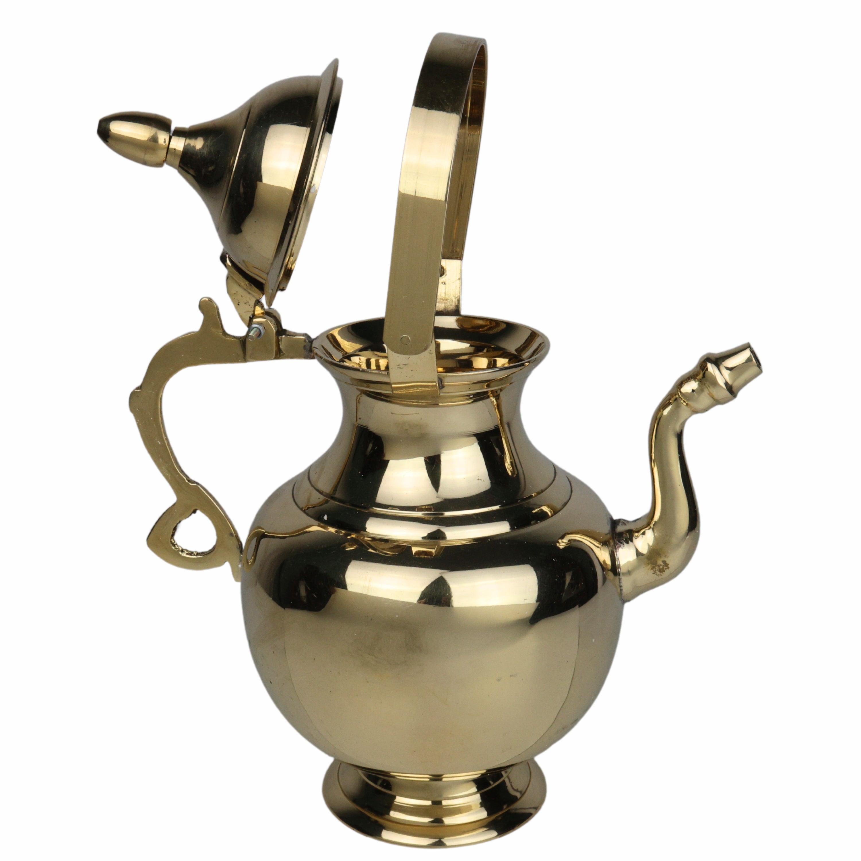 Bhunes Brass Water Loota, Kamandal, Kalash, Jal Lota, Pooja Cambu, Lotiya, Stoup, Religious Kalash, Gangajali, Pooja Water Vessel, Gold, 10.5 Inch, 1 Piece