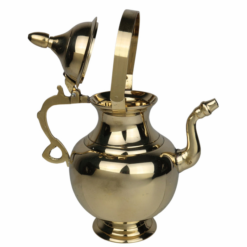 Bhunes Brass Water Loota, Kamandal, Kalash, Jal Lota, Pooja Cambu, Lotiya, Stoup, Religious Kalash, Gangajali, Pooja Water Vessel, Gold, 10.5 Inch, 1 Piece