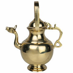 Bhunes Brass Water Loota Kamandal with Gomukh, Kalash, Jal Lota, Pooja Cambu, Lotiya, Gangajali, Stoup, Gold, 10.5 Inch, 1 Piece
