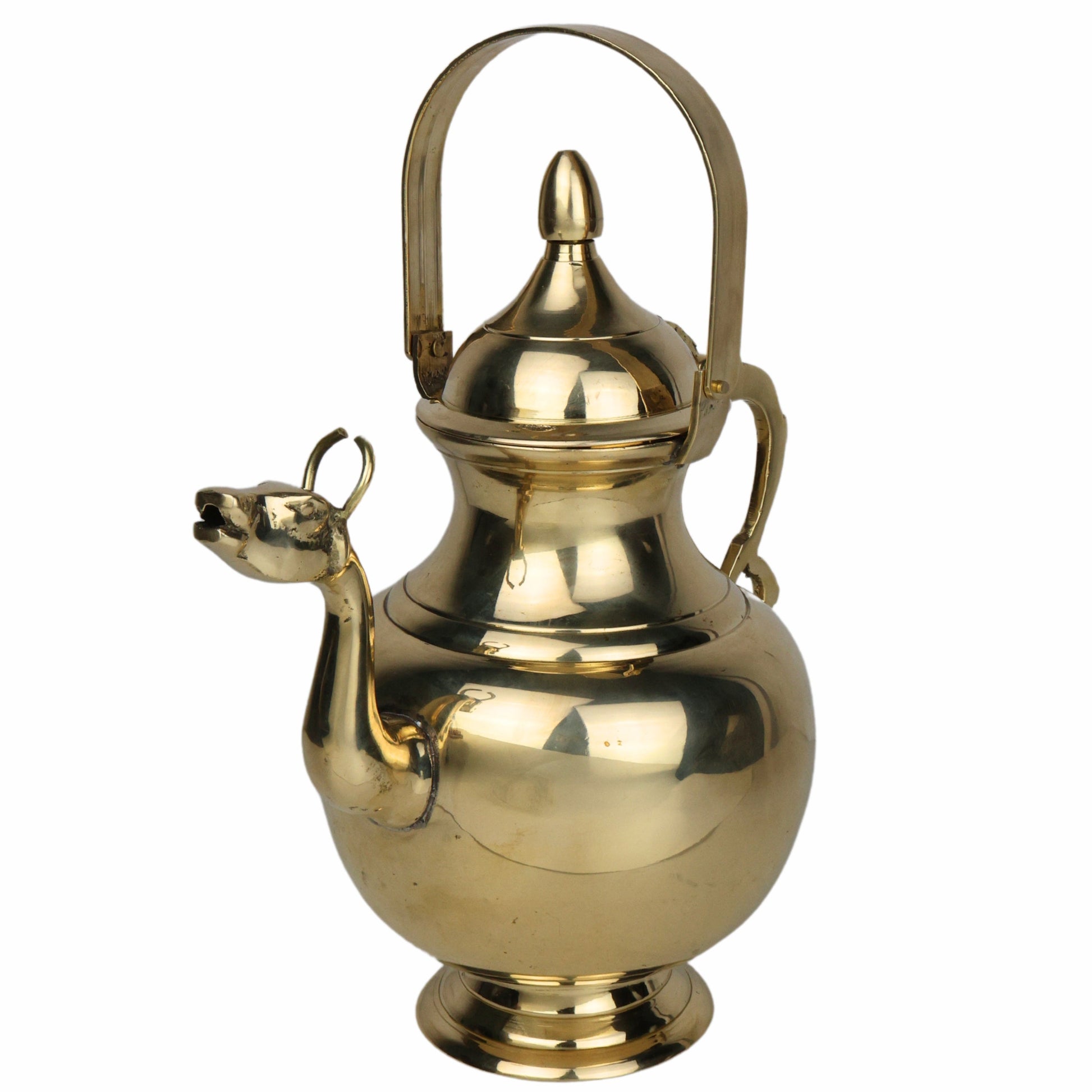 Bhunes Brass Water Loota Kamandal with Gomukh, Kalash, Jal Lota, Pooja Cambu, Lotiya, Gangajali, Stoup, Gold, 10.5 Inch, 1 Piece