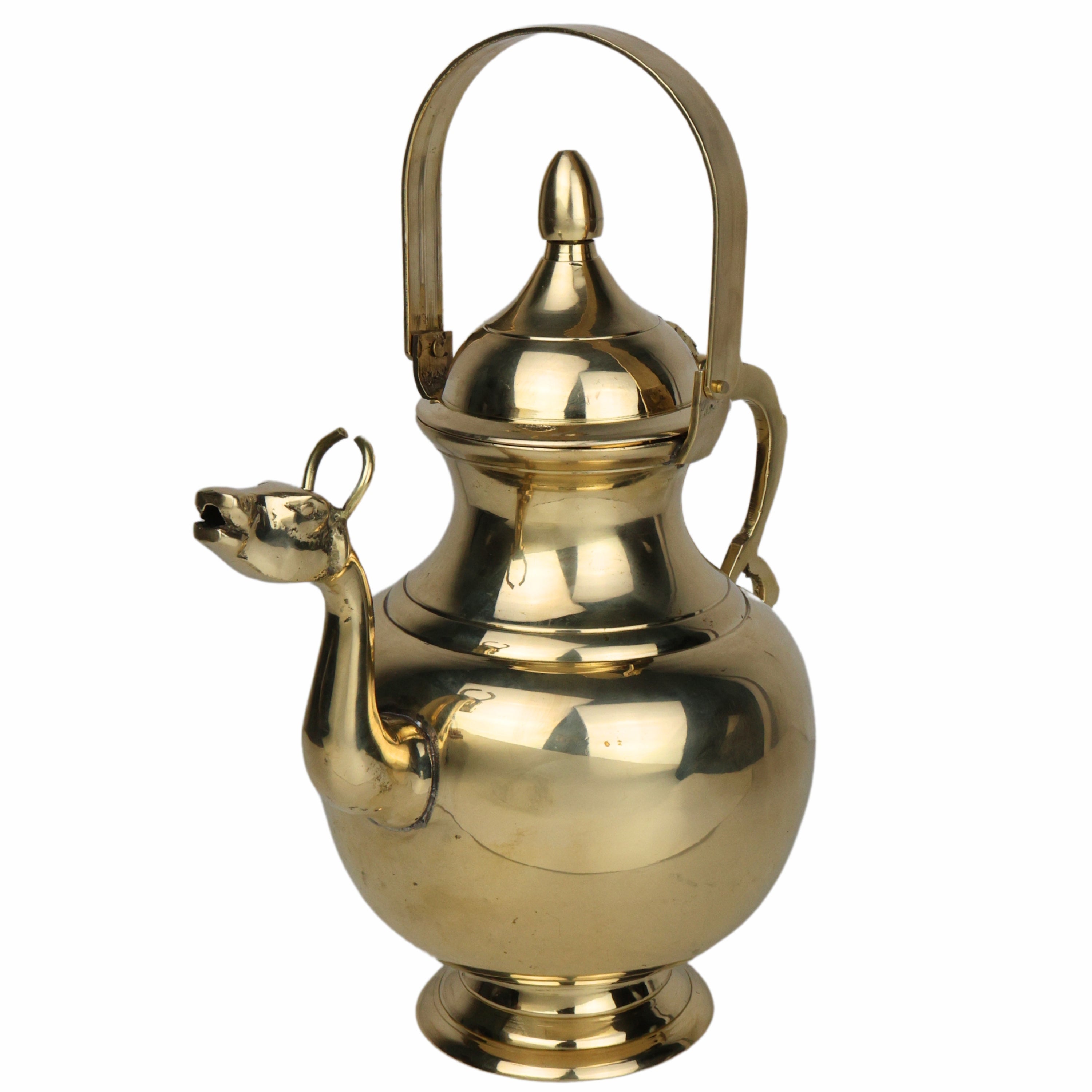 Bhunes Brass Water Loota Kamandal with Gomukh, Kalash, Jal Lota, Pooja Cambu, Lotiya, Gangajali, Stoup, Gold, 10.5 Inch, 1 Piece