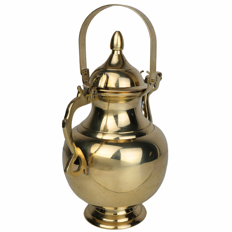 Bhunes Brass Water Loota Kamandal with Gomukh, Kalash, Jal Lota, Pooja Cambu, Lotiya, Gangajali, Stoup, Gold, 10.5 Inch, 1 Piece