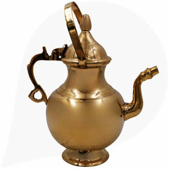 Handcrafted Brass Water Kamandal, Pooja Kamandal, Jal Kamandal, Peetal Ritual Vessel, Temple & Home Sacred Water Pot Gift,Gold, 11 Inch, 1 Piece