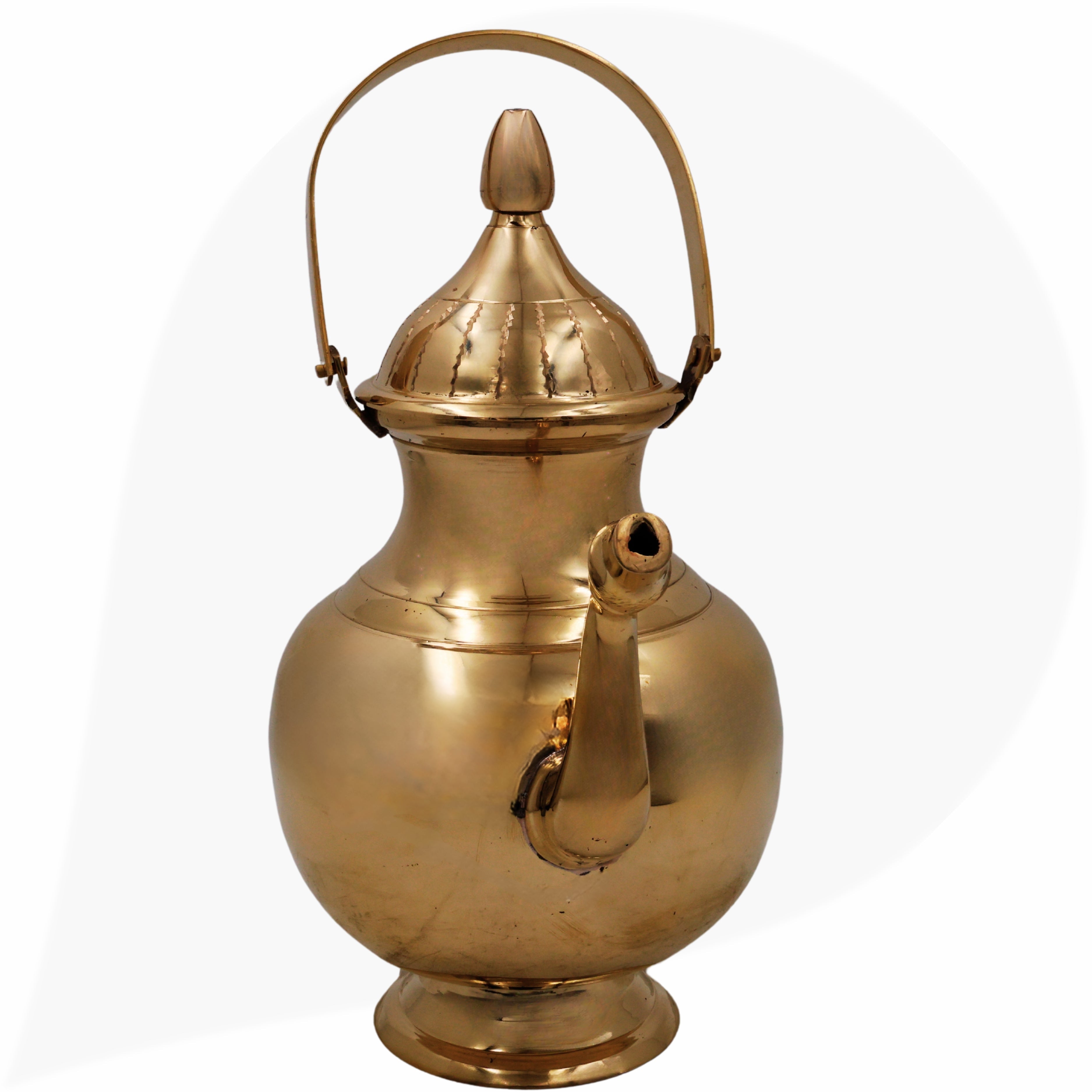 Handcrafted Brass Water Kamandal, Pooja Kamandal, Jal Kamandal, Peetal Ritual Vessel, Temple & Home Sacred Water Pot Gift,Gold, 11 Inch, 1 Piece