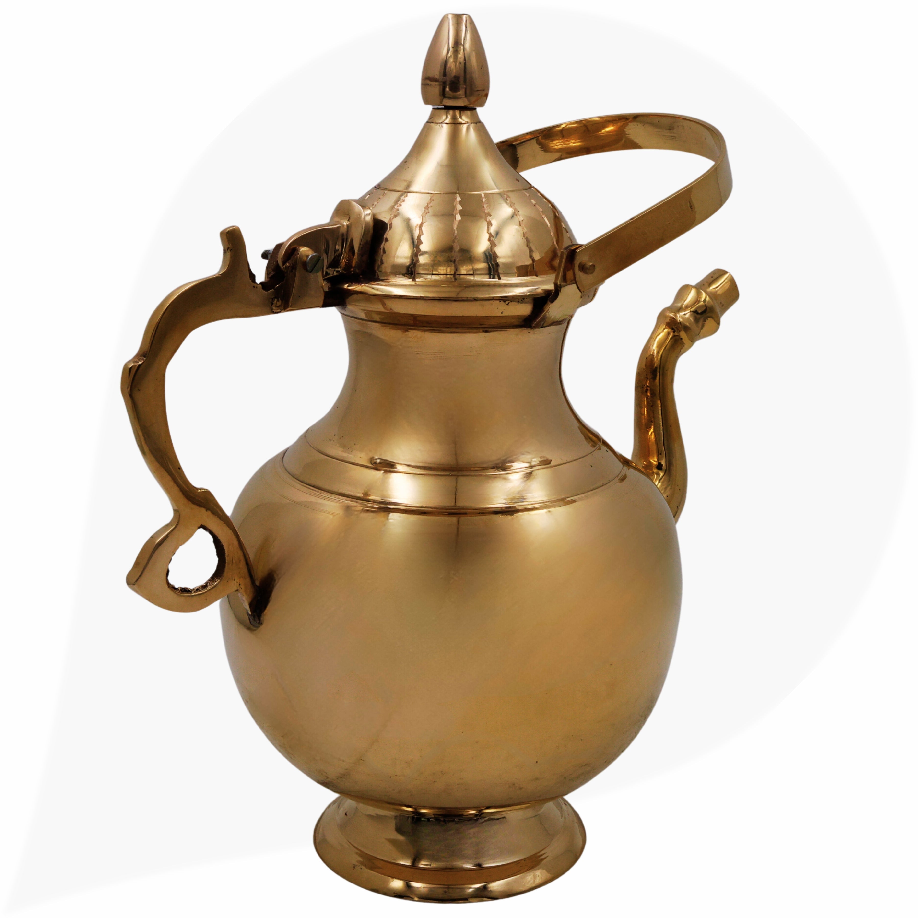 Handcrafted Brass Water Kamandal, Pooja Kamandal, Jal Kamandal, Peetal Ritual Vessel, Temple & Home Sacred Water Pot Gift,Gold, 11 Inch, 1 Piece