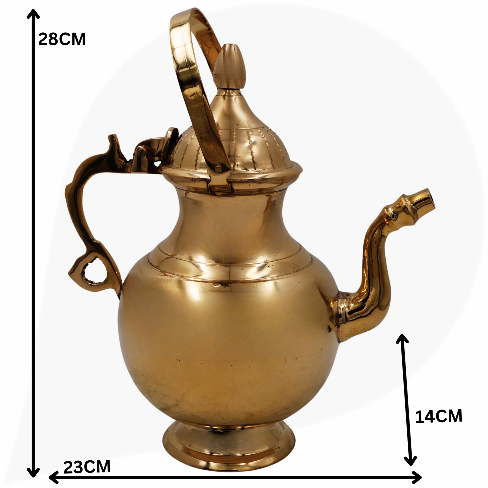 Handcrafted Brass Water Kamandal, Pooja Kamandal, Jal Kamandal, Peetal Ritual Vessel, Temple & Home Sacred Water Pot Gift,Gold, 11 Inch, 1 Piece