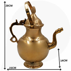 Handcrafted Brass Water Kamandal, Pooja Kamandal, Jal Kamandal, Peetal Ritual Vessel, Temple & Home Sacred Water Pot Gift,Gold, 11 Inch, 1 Piece