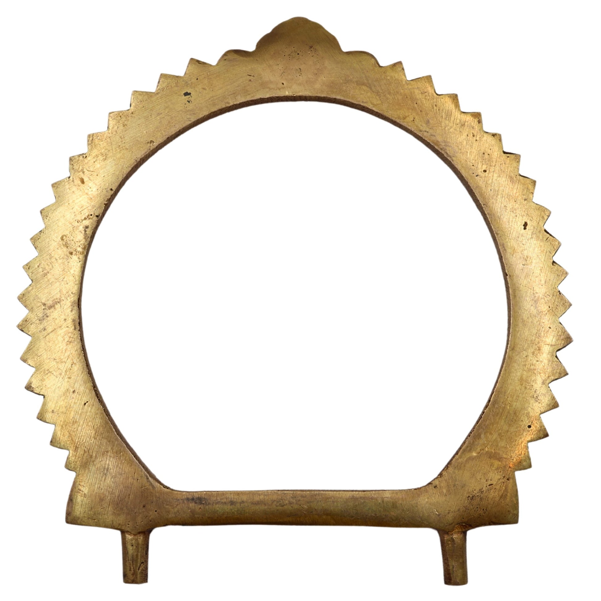Bhunes Brass Round Prabhavali Arch Frame – Kirtimukha Tiruvachi Wall Hanging for Deity | Prabhawali Prabhaval for Temple & Home Decor, Gold, 8 Inch, 1 Piece