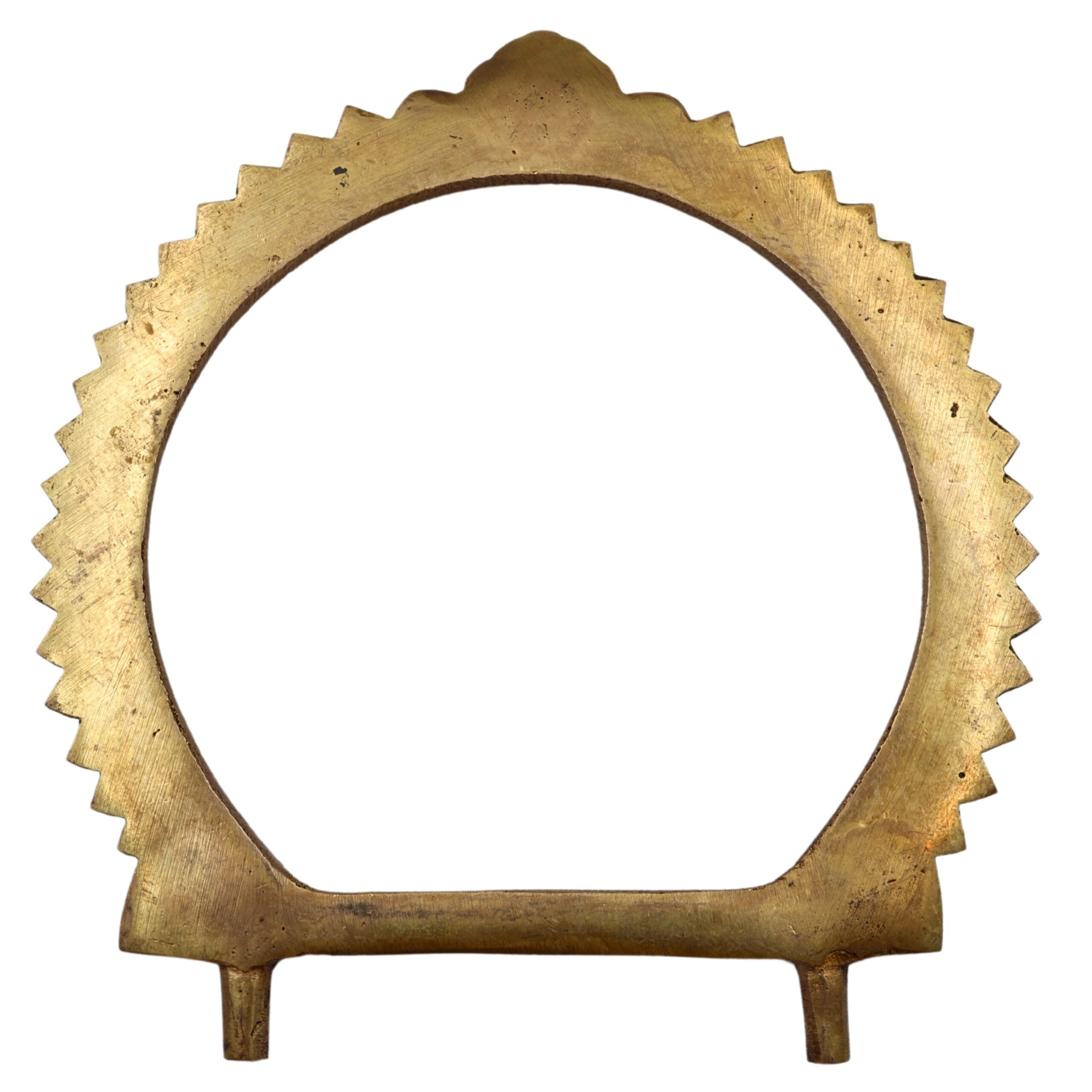 Bhunes Brass Round Prabhavali Arch Frame – Kirtimukha Tiruvachi Wall Hanging for Deity | Prabhawali Prabhaval for Temple & Home Decor, Gold, 8 Inch, 1 Piece