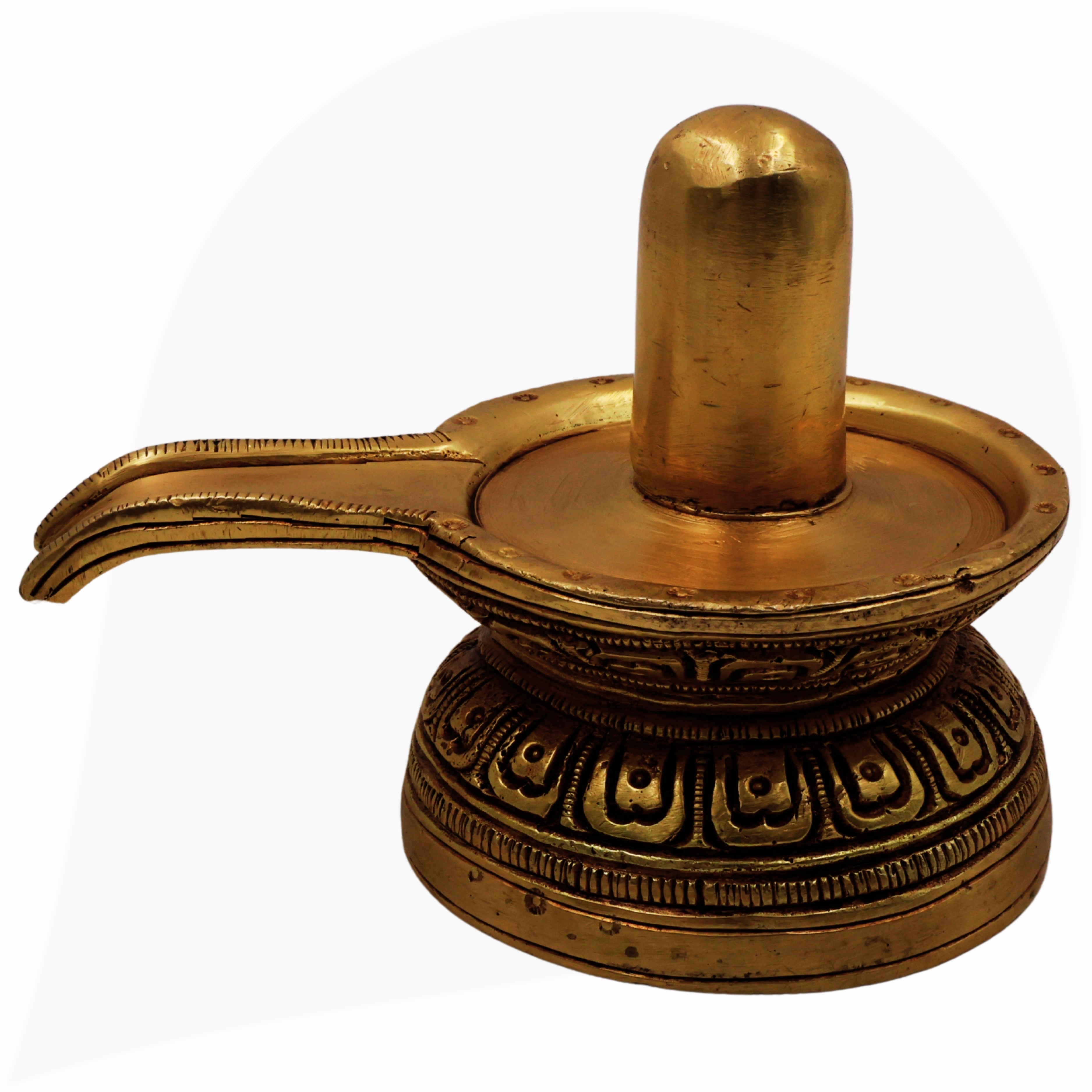 Handcrafted Brass Shiva Lingam Idol, Shivling Shivalingam Jyotirlinga Banalinga Narmada Lingam Mahalingam for Home Temple Puja Decor,Gold, 3 Inch, 1 Piece