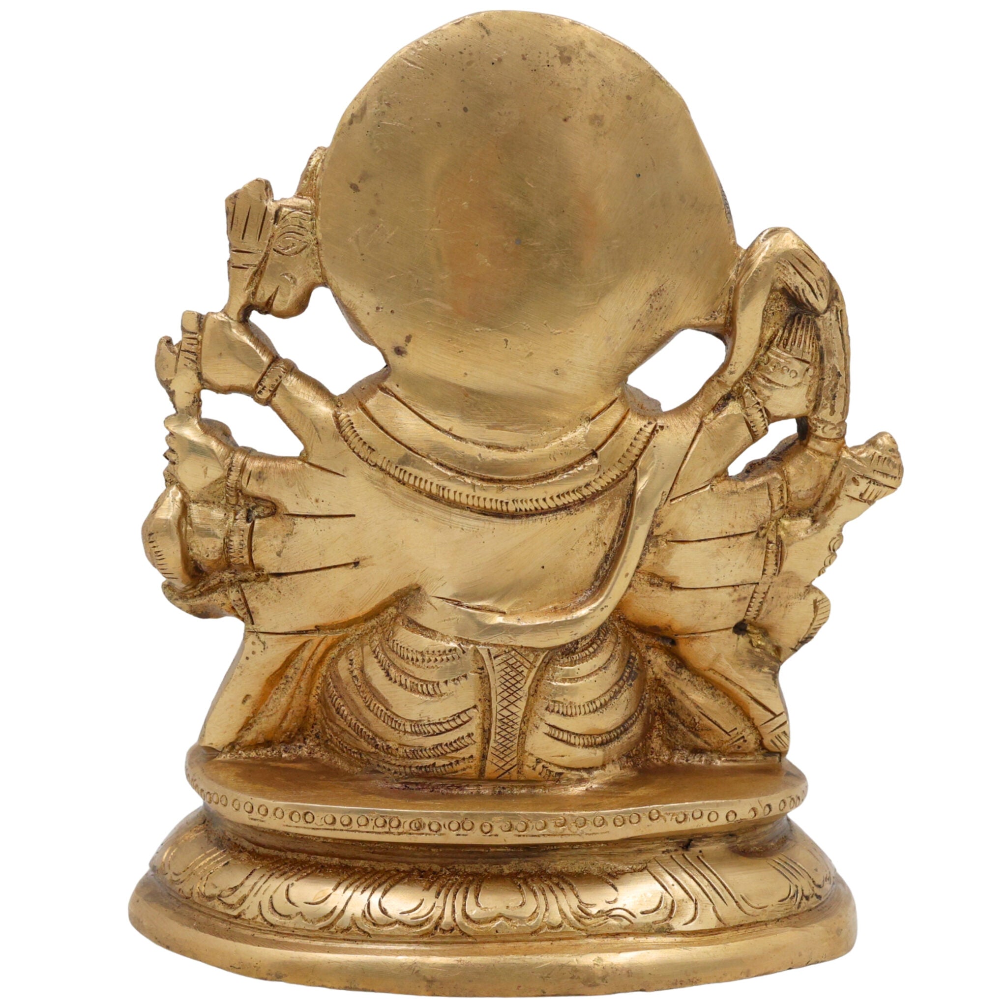 Panchmukhi Hanuman Brass Idol | Bajrang Bali Anjaneya Vayuputra Murti for Home Temple Pooja Decor,Gold, 6.5 Inch, 1 Piece