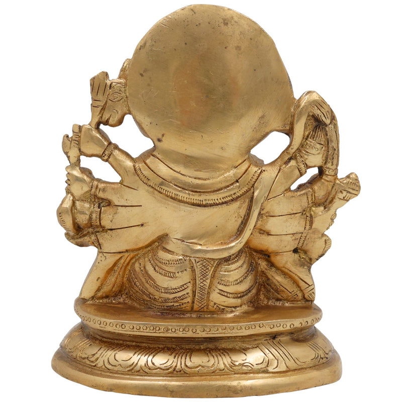 Panchmukhi Hanuman Brass Idol | Bajrang Bali Anjaneya Vayuputra Murti for Home Temple Pooja Decor,Gold, 6.5 Inch, 1 Piece