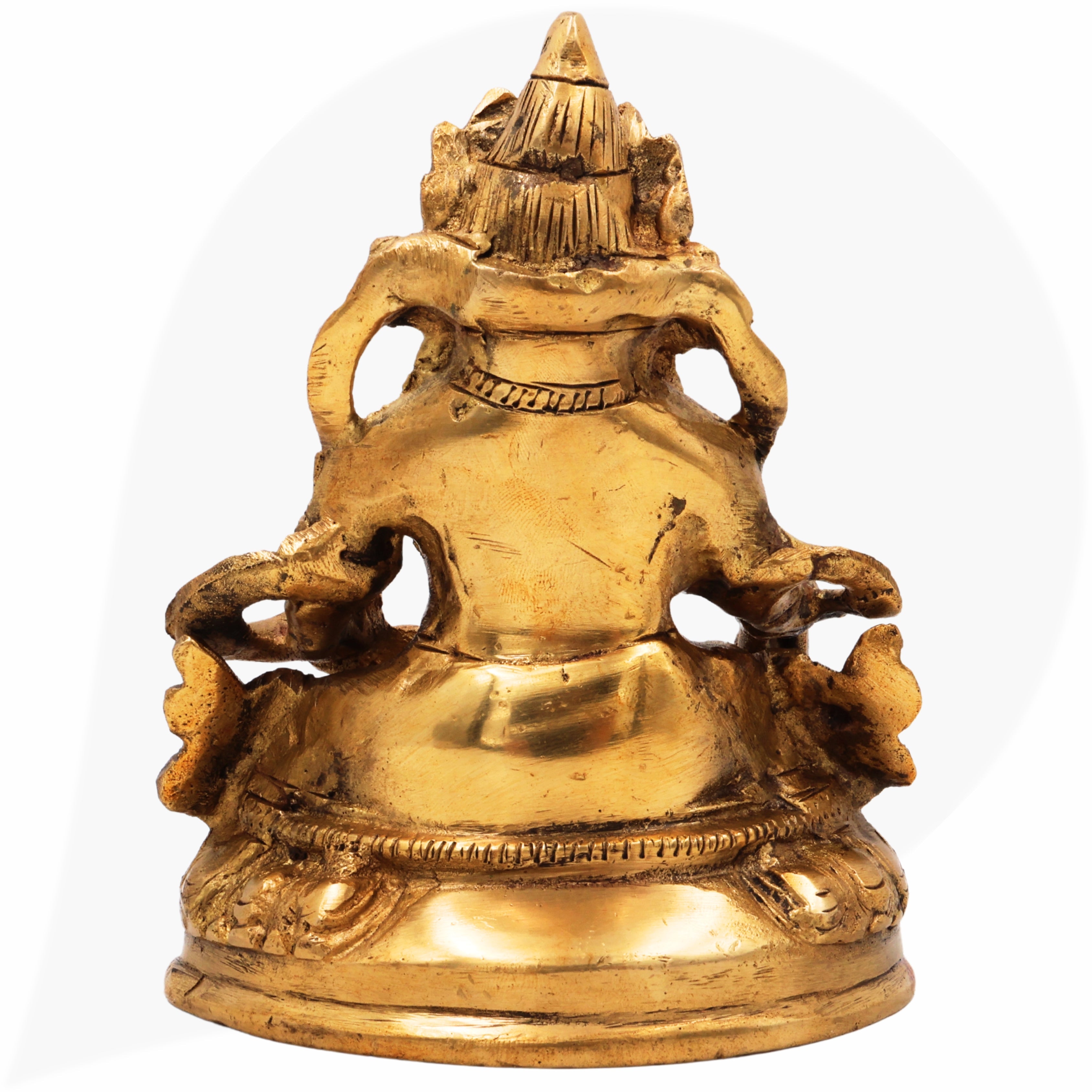 Nepali Brass Kubera Idol | Kuber Murti | Kuvera Statue | Lord Dhanapati Vaishravan Vigraha for Pooja, Vastu, Home Decor & Gifts,Gold, 6 Inch, 1 Piece