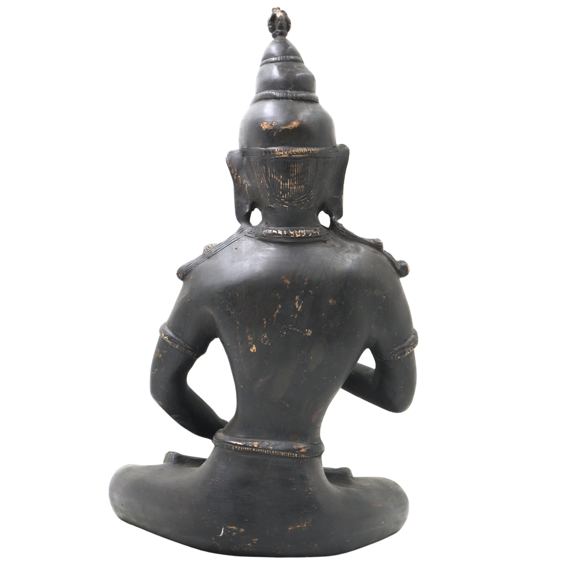 Brass Lokeshwar Buddha Idol | Avalokiteshvara Murti | Bodhisattva of Compassion Statue | Antique Peetal Vigraha for Home, Temple & Office Decor,Black, 13 Inch, 1 Piece