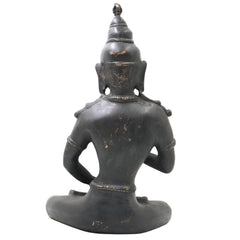 Brass Lokeshwar Buddha Idol | Avalokiteshvara Murti | Bodhisattva of Compassion Statue | Antique Peetal Vigraha for Home, Temple & Office Decor,Black, 13 Inch, 1 Piece