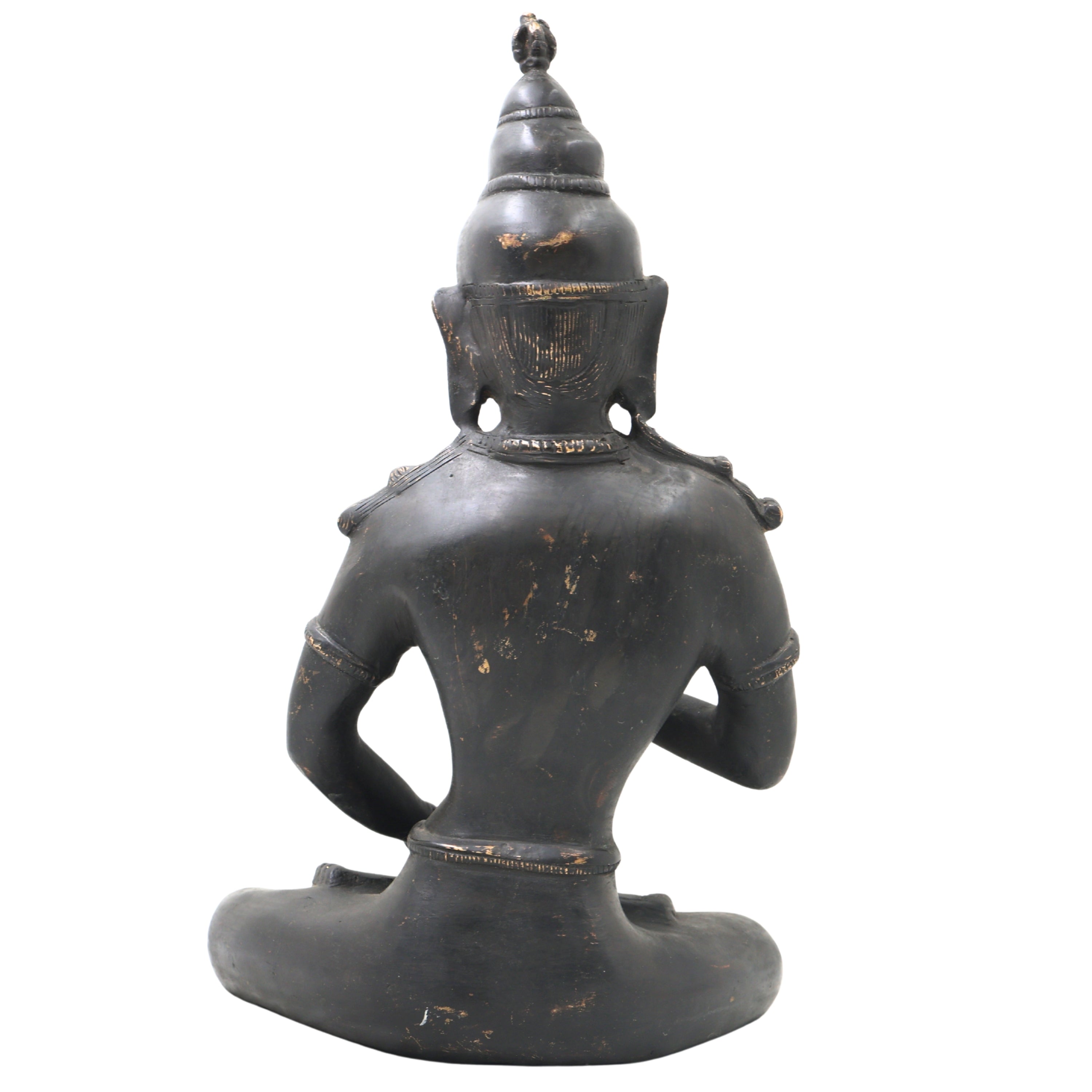Brass Lokeshwar Buddha Idol | Avalokiteshvara Murti | Bodhisattva of Compassion Statue | Antique Peetal Vigraha for Home, Temple & Office Decor,Black, 13 Inch, 1 Piece