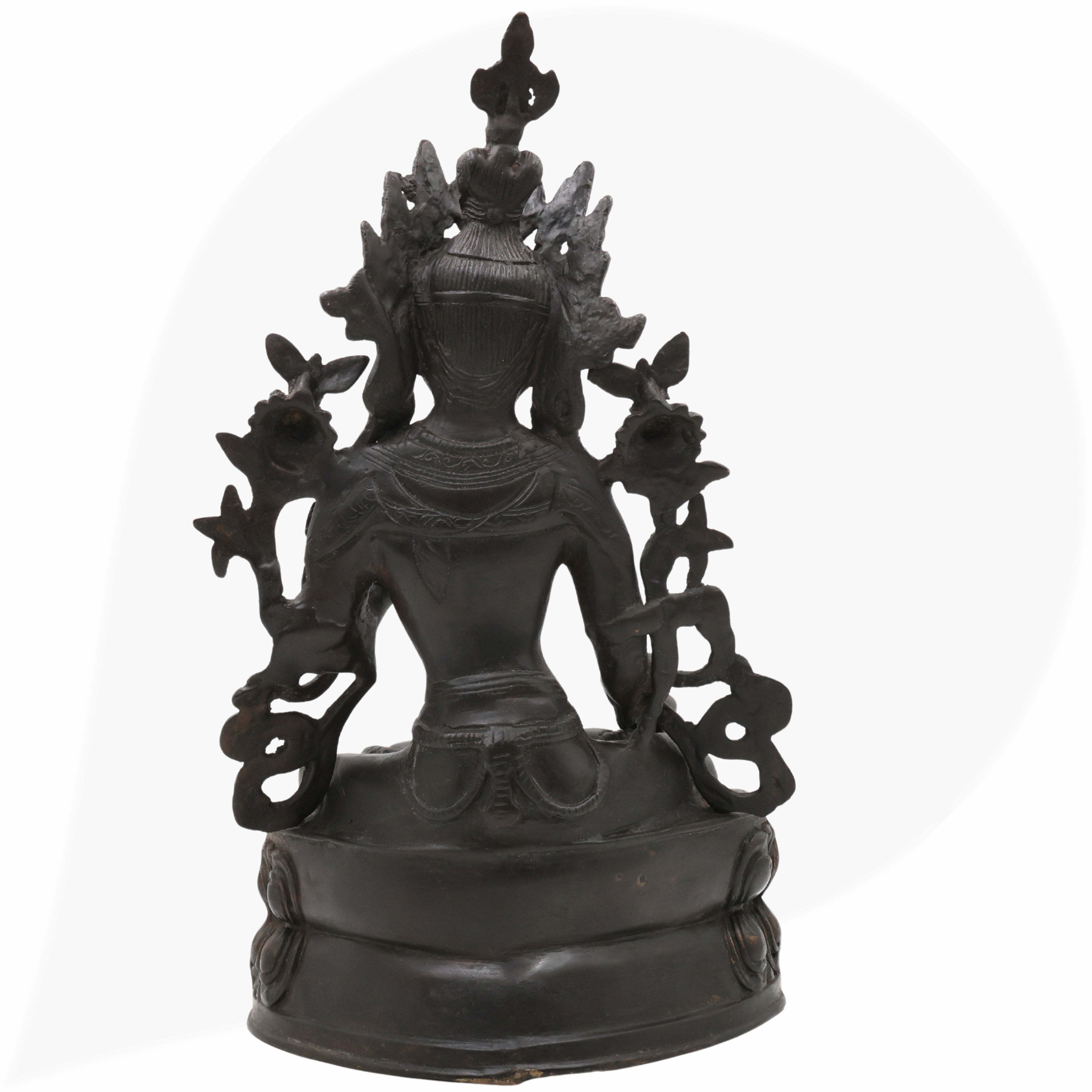Tibetan Tara Maa Brass Idol – Green Tara, White Tara, Jetsun Dolma Murti, Handmade Brass Statue for Home, Temple & Puja Decor,Black, 13.5 Inch, 1 Piece