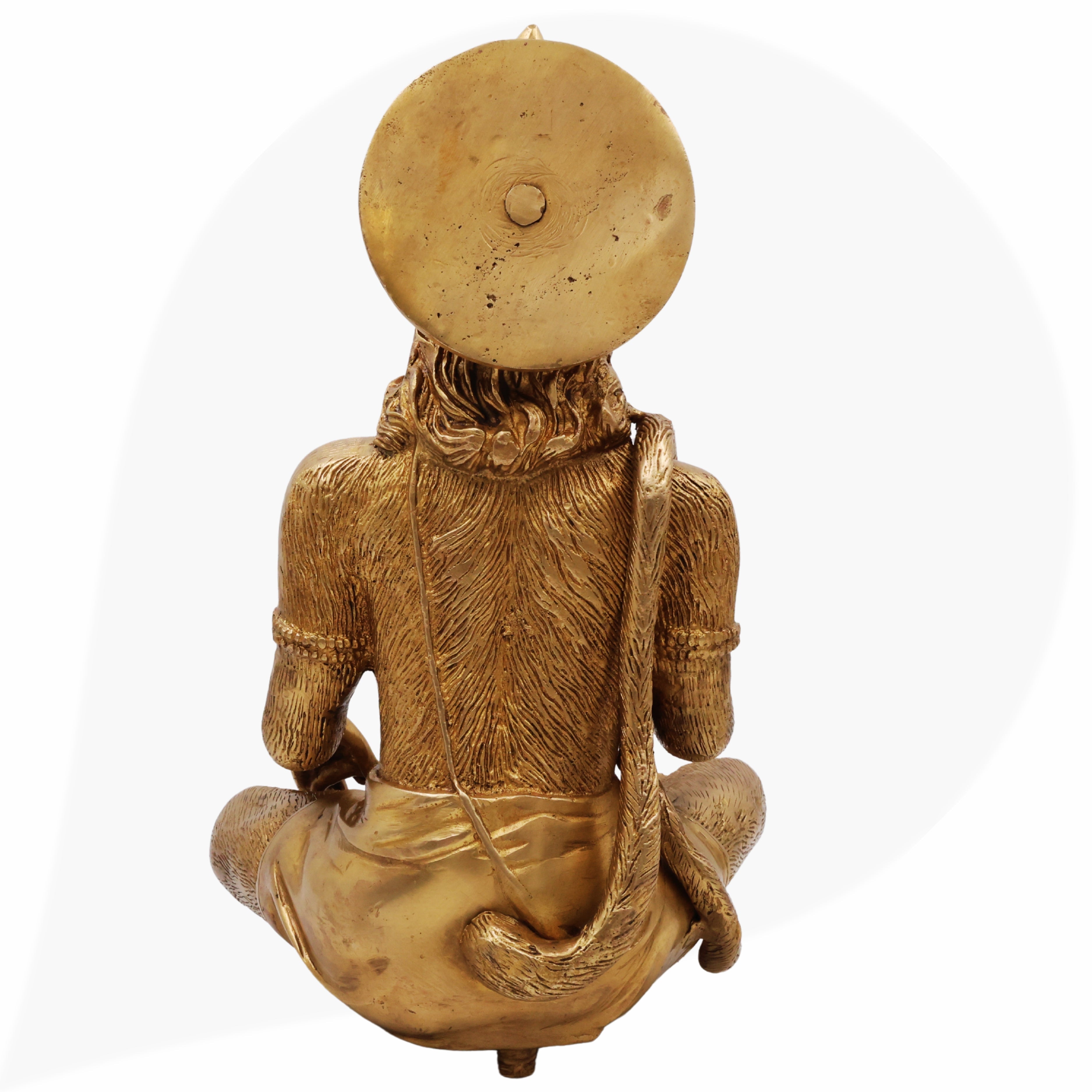 Brass Hanuman Idol – Maruti, Bajrangbali, Anjaneya, Pavanputra, Sankat Mochan Murti for Home Temple Decor & Pooja,Gold, 12 Inch, 1 Piece