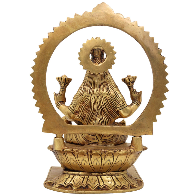 Handcrafted Brass Mahalaxmi Idol | Gajalakshmi Murti | Lakshmi Devi Statue for Pooja Room, Temple & Home Decor,Gold, 10.5 Inch, 1 Piece