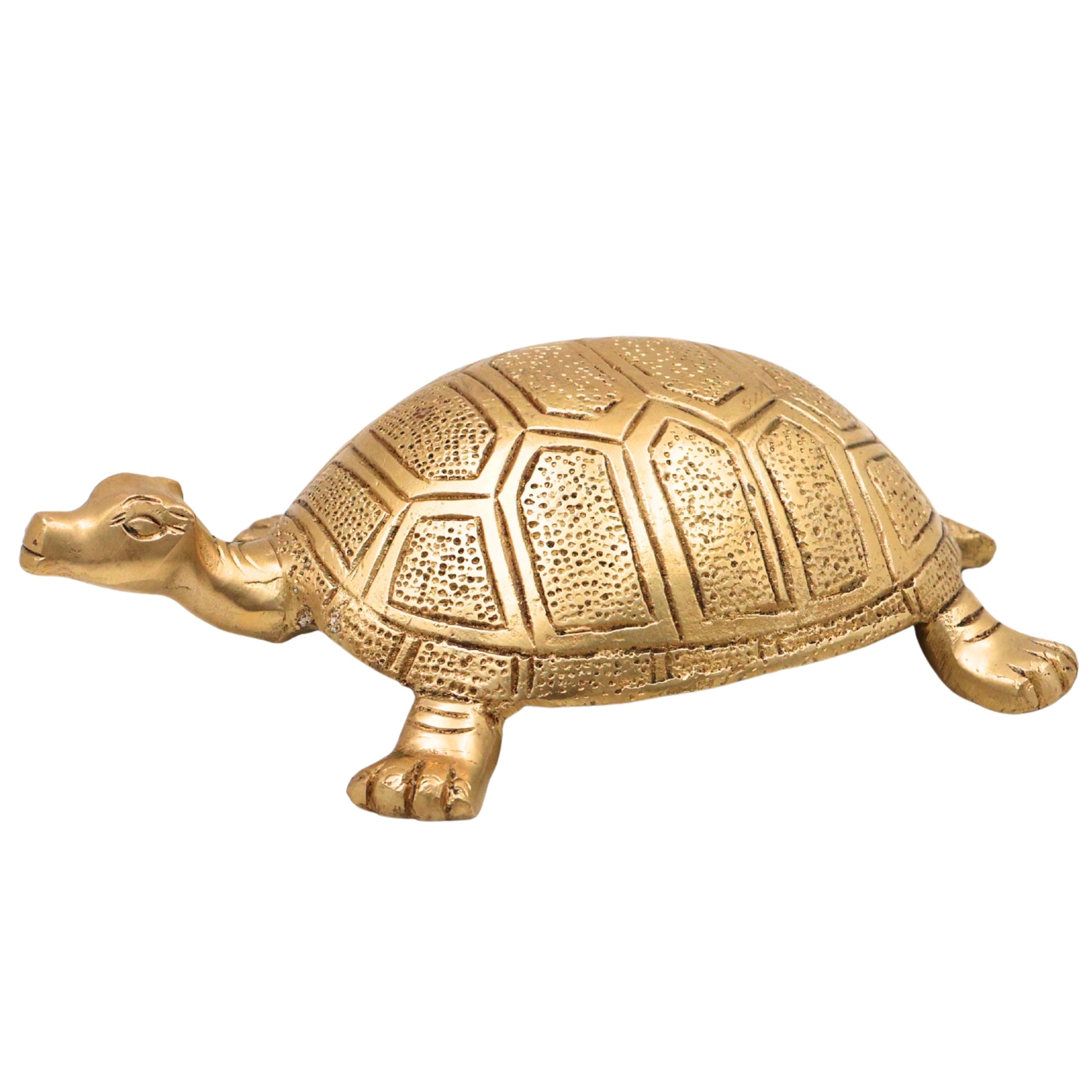 Brass Tortoise Idol, Kurma Avatar Figurine, Kachhua Statue for Vastu & Feng Shui, Long Life, Wealth, Harmony Decor,Gold, 2.5 Inch, 1 Piece