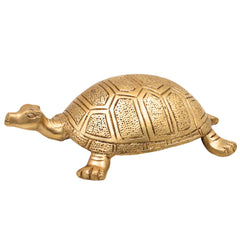 Brass Tortoise Idol, Kurma Avatar Figurine, Kachhua Statue for Vastu & Feng Shui, Long Life, Wealth, Harmony Decor,Gold, 2.5 Inch, 1 Piece