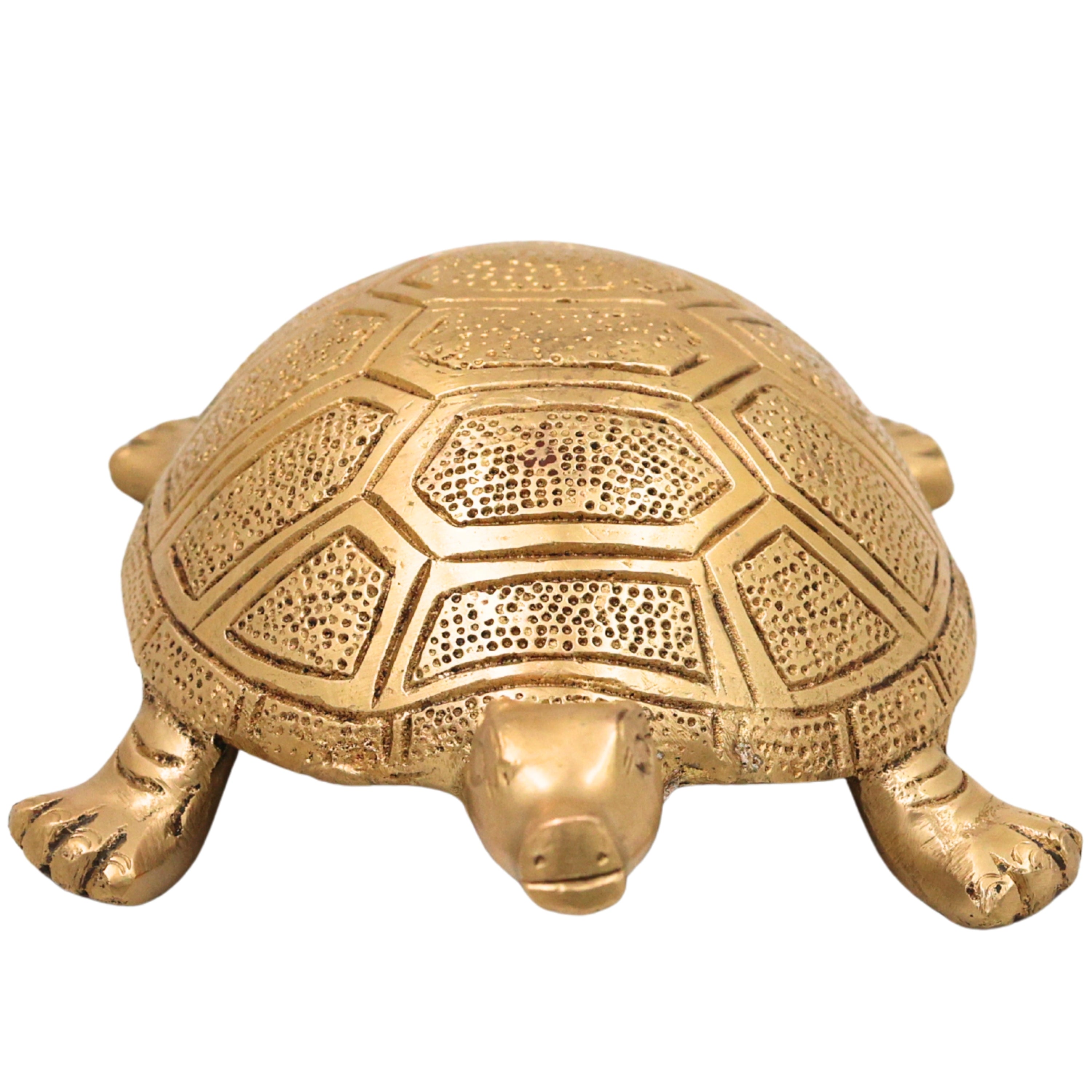 Brass Tortoise Idol, Kurma Avatar Figurine, Kachhua Statue for Vastu & Feng Shui, Long Life, Wealth, Harmony Decor,Gold, 2.5 Inch, 1 Piece