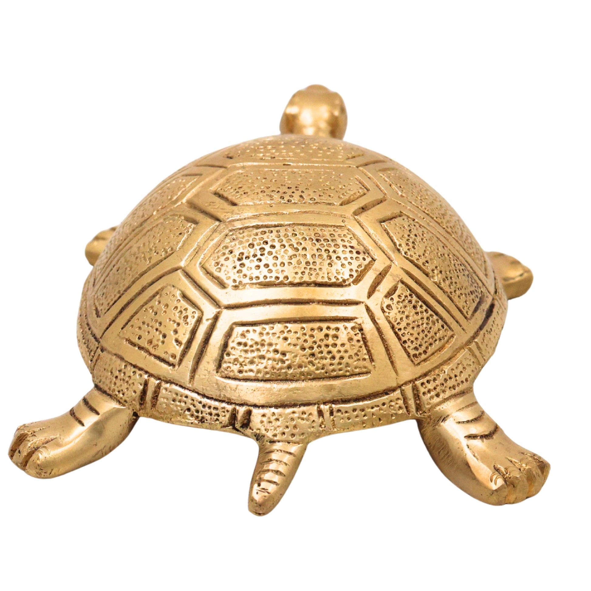 Brass Tortoise Idol, Kurma Avatar Figurine, Kachhua Statue for Vastu & Feng Shui, Long Life, Wealth, Harmony Decor,Gold, 2.5 Inch, 1 Piece