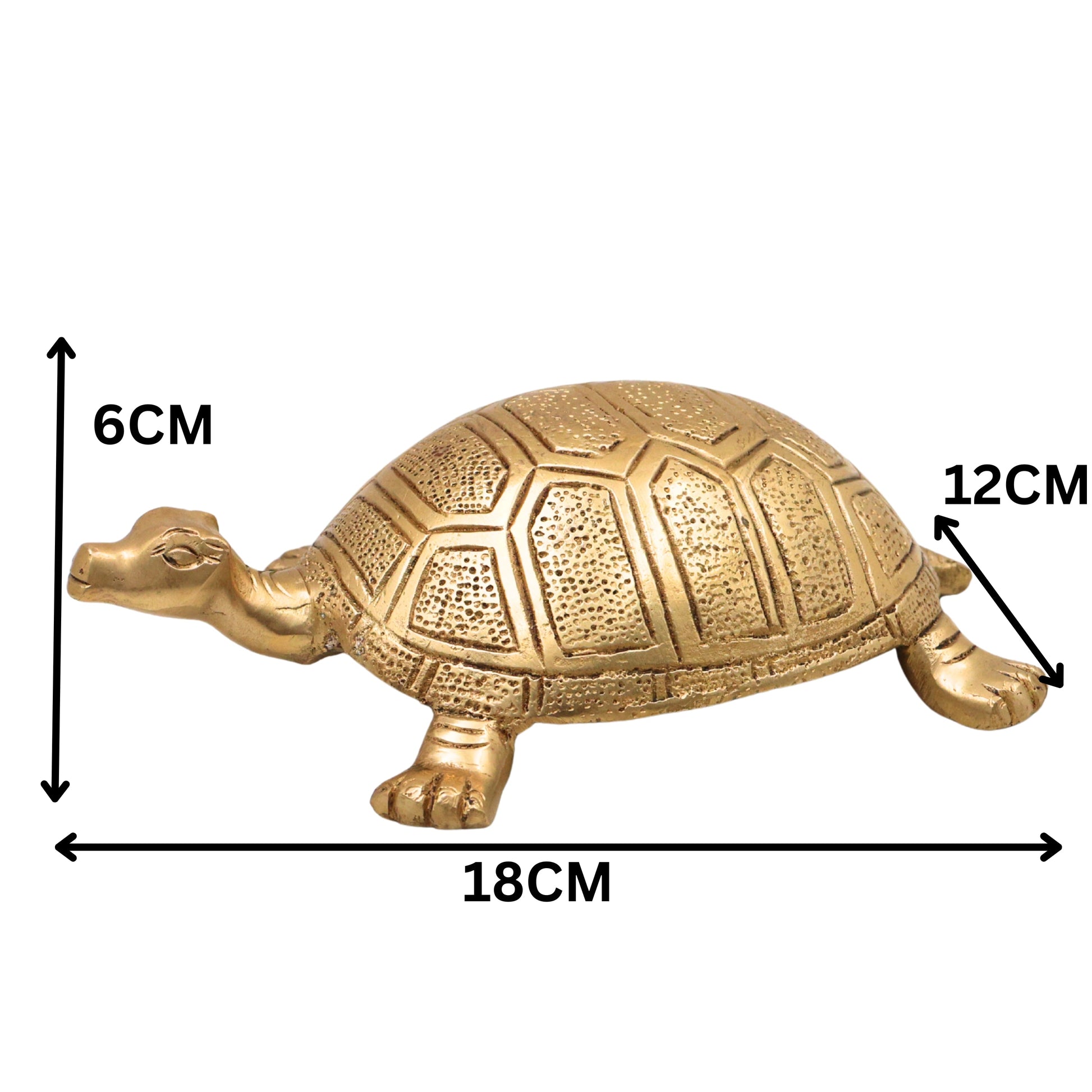 Brass Tortoise Idol, Kurma Avatar Figurine, Kachhua Statue for Vastu & Feng Shui, Long Life, Wealth, Harmony Decor,Gold, 2.5 Inch, 1 Piece