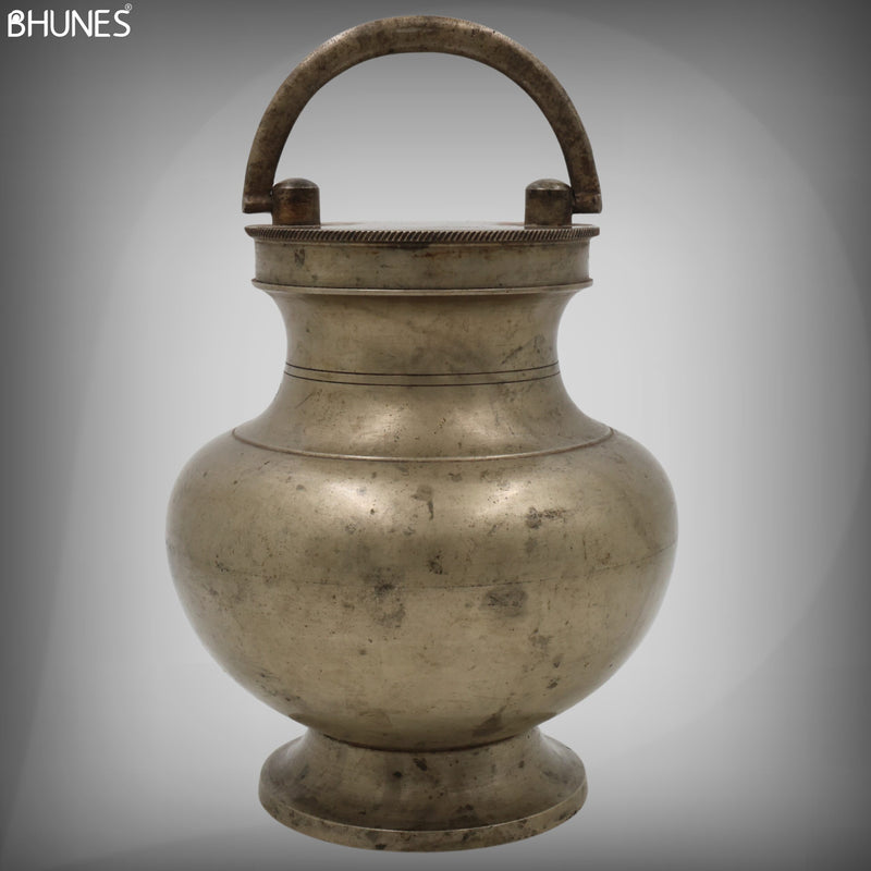 Brass Antiques Kamandal, Stoup, Gangajali, Ganga Jali, Pooja Loota, Water Kamandal - Antique Loota, Kamandal,Brown, 9 Inch, 1 Piece