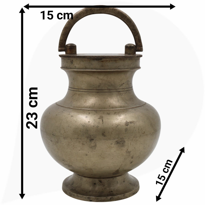 Brass Antiques Kamandal, Stoup, Gangajali, Ganga Jali, Pooja Loota, Water Kamandal - Antique Loota, Kamandal,Brown, 9 Inch, 1 Piece