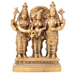 Brass Srinivasa Kalyanam Idol, Venkateswara Balaji Tirupati Kalyanotsavam Statue, Vishnu Narayan Perumal Marriage Murti for Home Temple & Puja,Gold, 9 Inch, 1 Piece