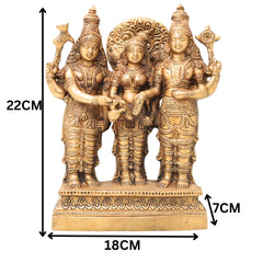 Brass Srinivasa Kalyanam Idol, Venkateswara Balaji Tirupati Kalyanotsavam Statue, Vishnu Narayan Perumal Marriage Murti for Home Temple & Puja,Gold, 9 Inch, 1 Piece