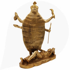 Handcrafted Brass Mahakali Idol | Kali Mata Kalika Devi Chamunda Statue for Pooja, Home Temple & Gifting – 7.3 KG Pital,Gold, 14 Inch, 1 Piece