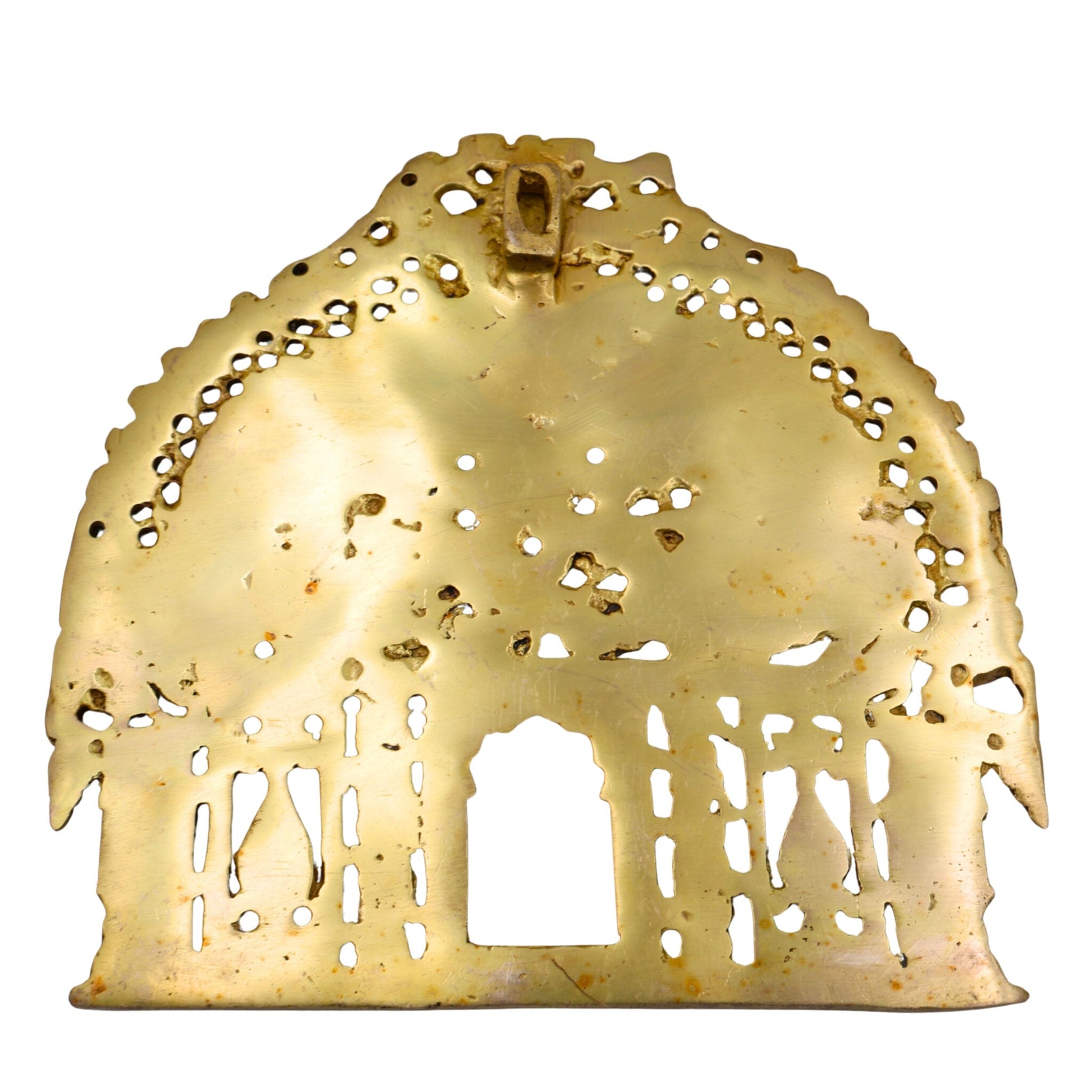 Brass Prabhavali Idol | Prabhavalli Temple Arch Frame | Mandala & Kirtimukha Halo for Murti | Decorative Brass Aura / Idol Backplate | Pooja Room & Home Temple Decor,Gold, 8 Inch, 1 Piece