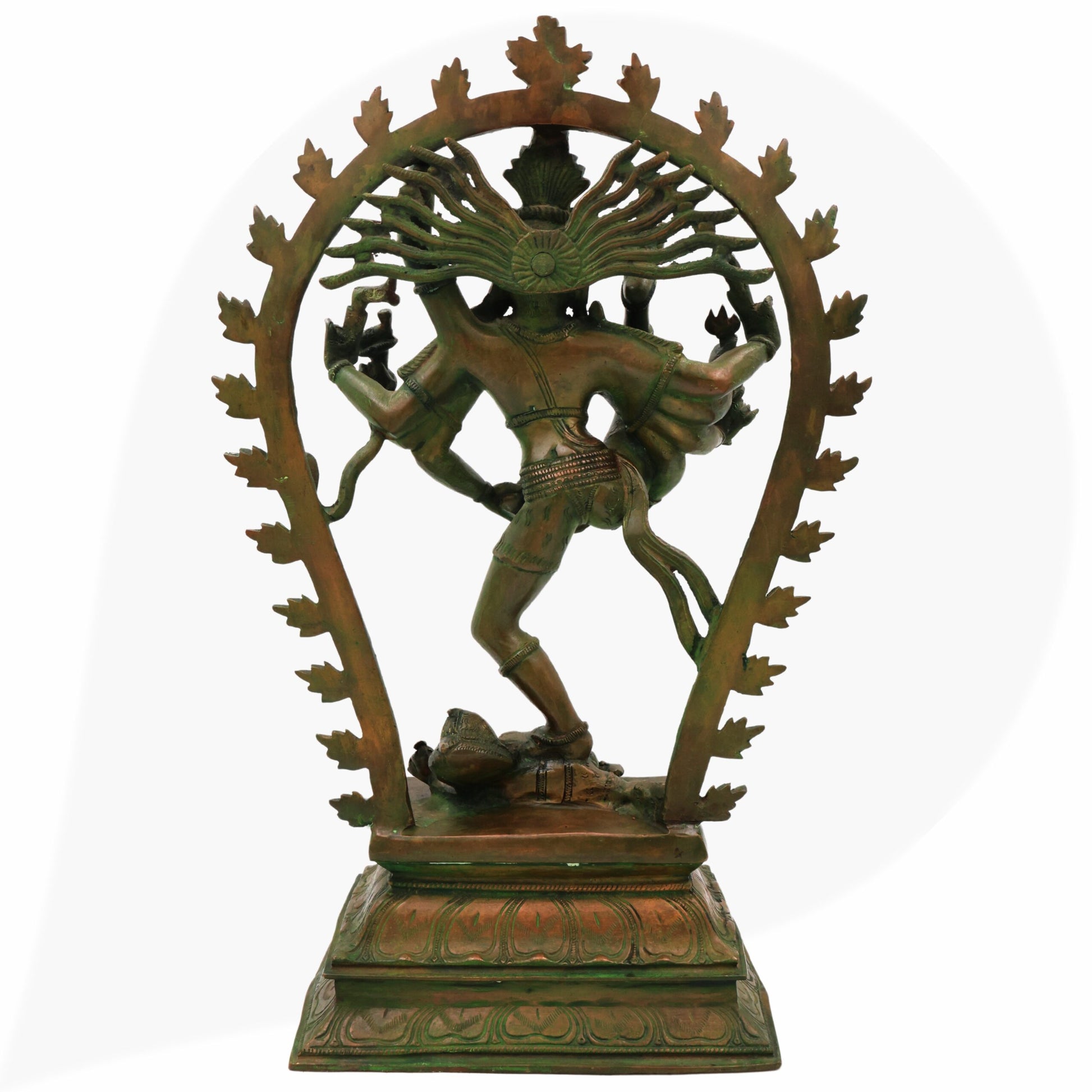 Brass Nataraja Idol In Antique Look, Shiva Natraj Statue, Dancing Nataraj, Hindu Dance God,Brown, 18.5 Inch, 1 Piece