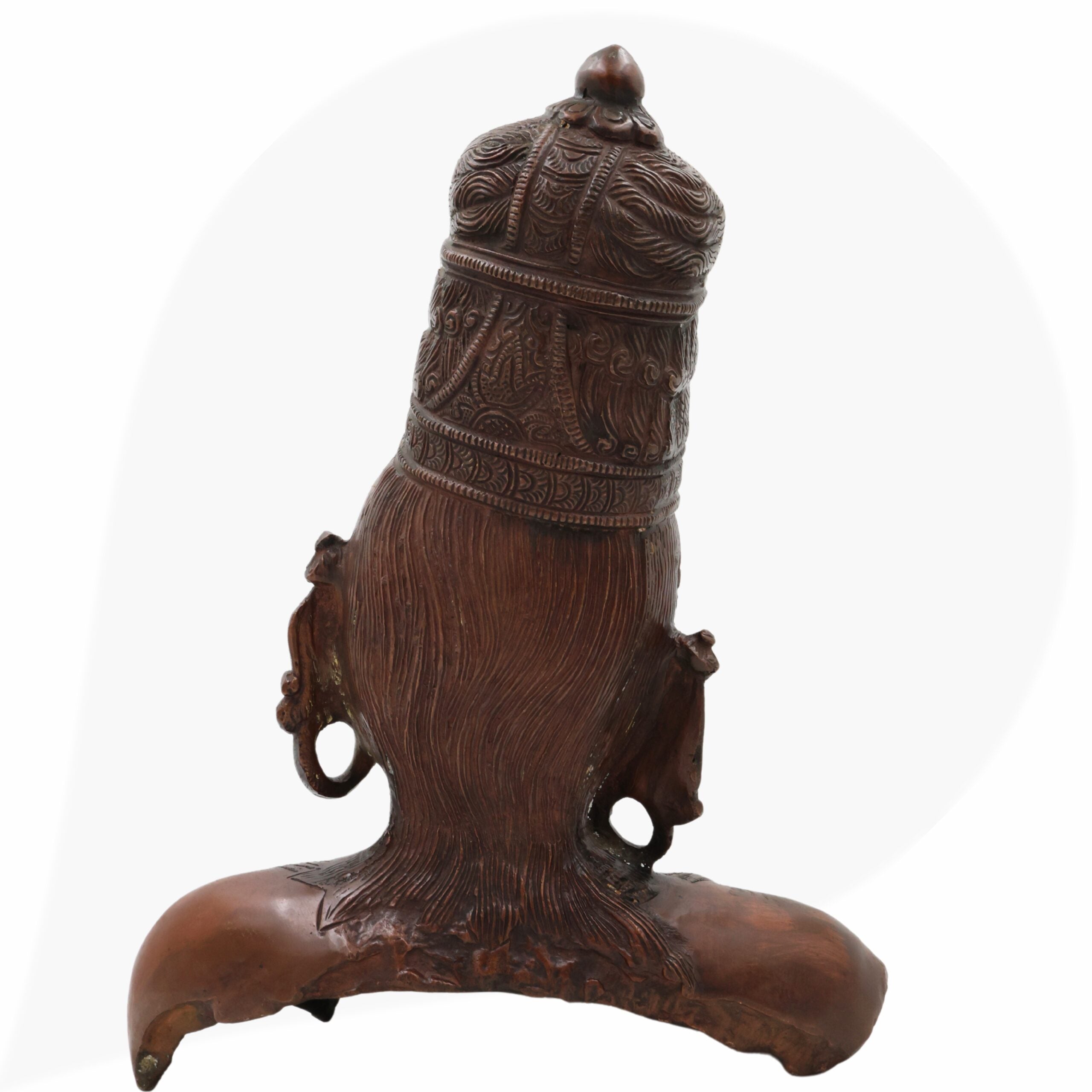Brass Parvati Face Idol – Gauri Uma Mahadevi Shakti Head Murti for Puja, Home Temple & Spiritual Decor,Brown, 12 Inch, 1 Piece