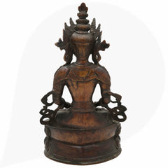 Brass Lokeshwar Buddha Idol – Avalokiteshvara Murti, Bodhisattva of Compassion Statue for Home, Temple, Puja, Office Decor & Spiritual Gifts,Brown, 14 Inch, 1 Piece
